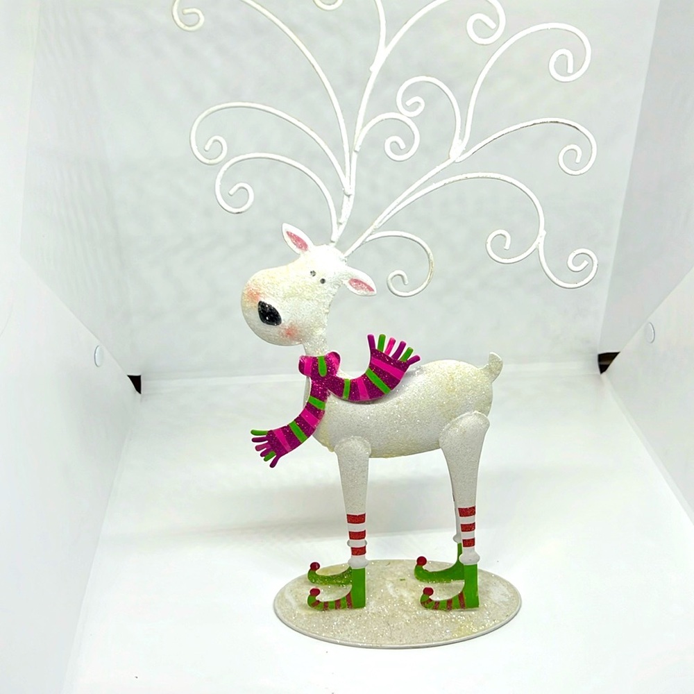 Vintage Christmas Reindeer with beaded ornaments